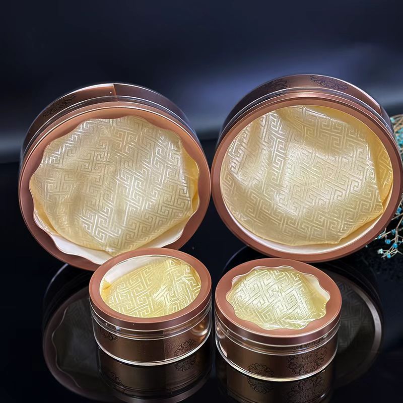 Recommended New Gold-Edged Universal Transparent Acrylic 50-100g Packaging Box for Cordyceps, Bird's Nest, and Sea Cucumber, Round Box