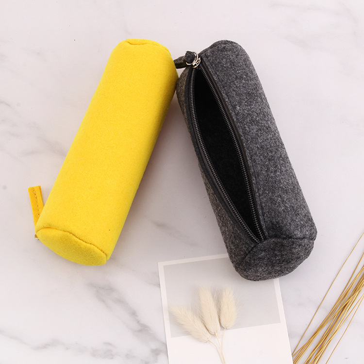 [Felt stationery bag] felt pen bag promotional gifts creative stationery bag cylinder zipper pen bag