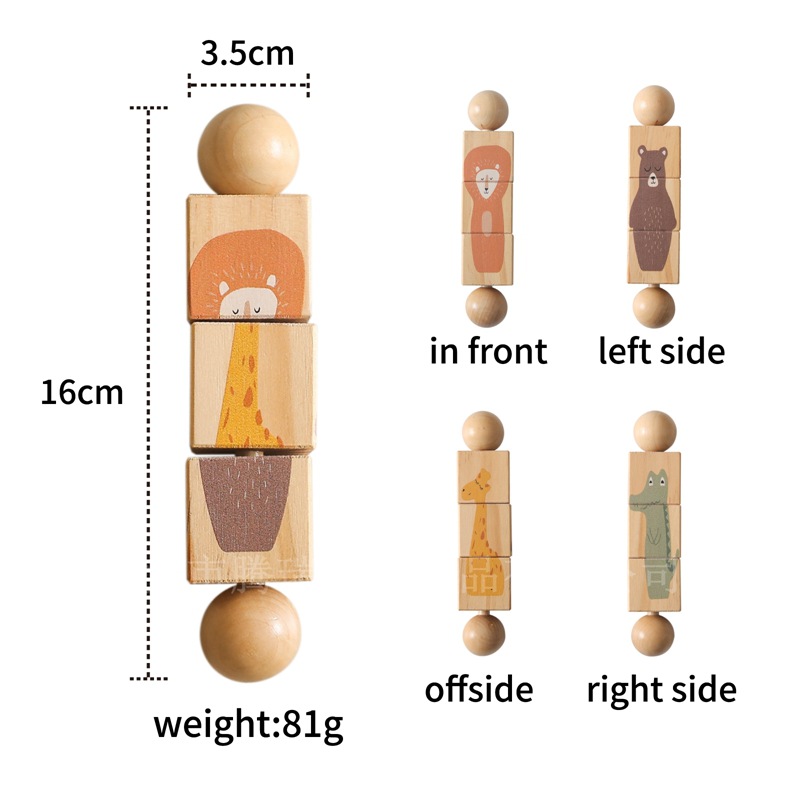 Picture of Children's Educational Rotating Animal Shape Matching Toy Baby's Grasping Bite Rattle Toy Creative Turnaround