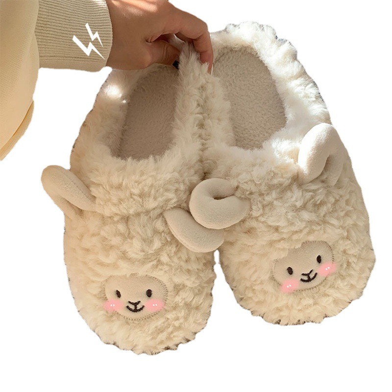 Cotton Slippers Bag with Women's Autumn and Winter Indoor Home Couple Outer Wear Cartoon Cute Thick-soled Warm Cotton Shoes Men's Winter