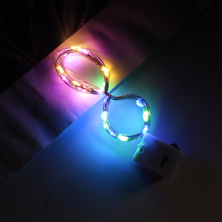 Picture of 1 meter 10 lights warm color led string copper light wire three flash cake flowers decorative light bar accessories gift box string lights