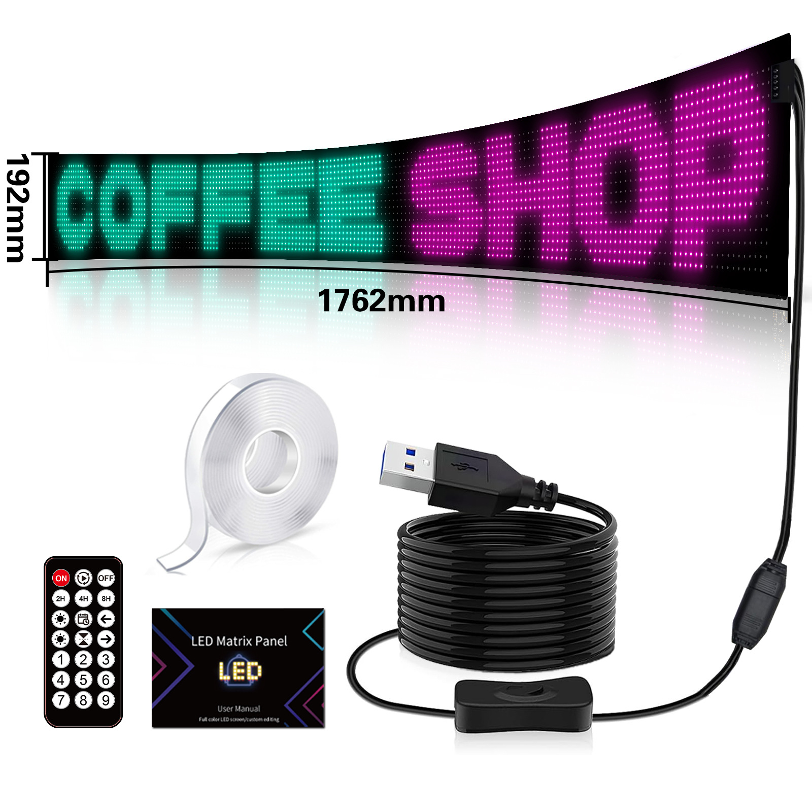 Picture of Cross border hot selling car led smart soft screen light wireless APP expression display car rear window LED advertising light