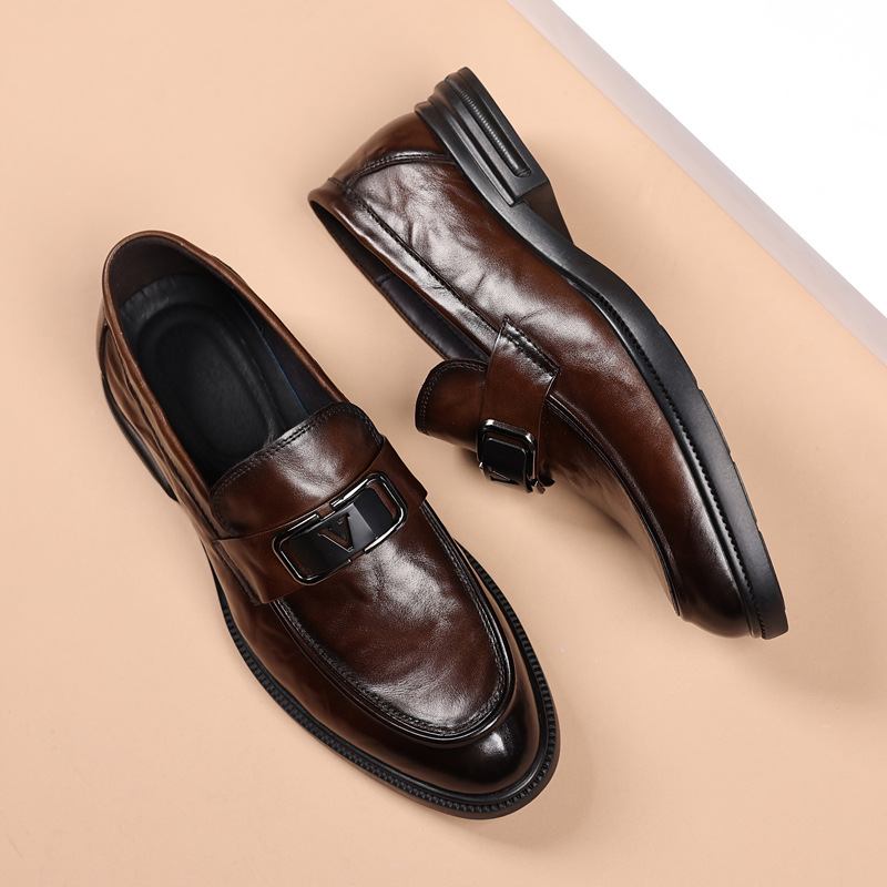 The first layer of cowhide summer British men's leather shoes men's formal men's shoes business casual hollow sandals love shoes