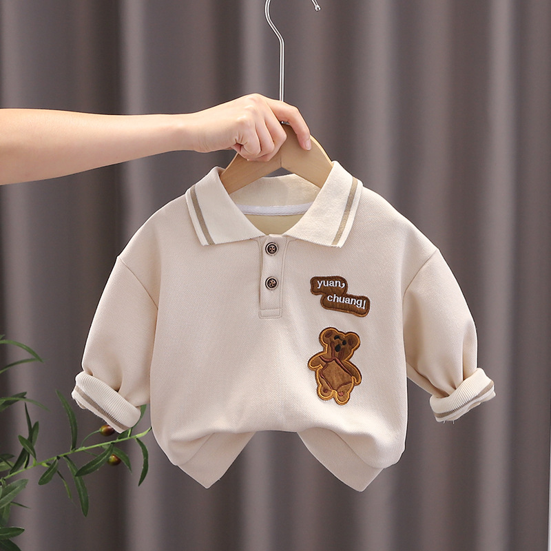 Picture of Single-Piece Top for Boys, Stylish and Cute Bear Design, Suitable for Outings, Baby Clothes, New Autumn Trendy Style