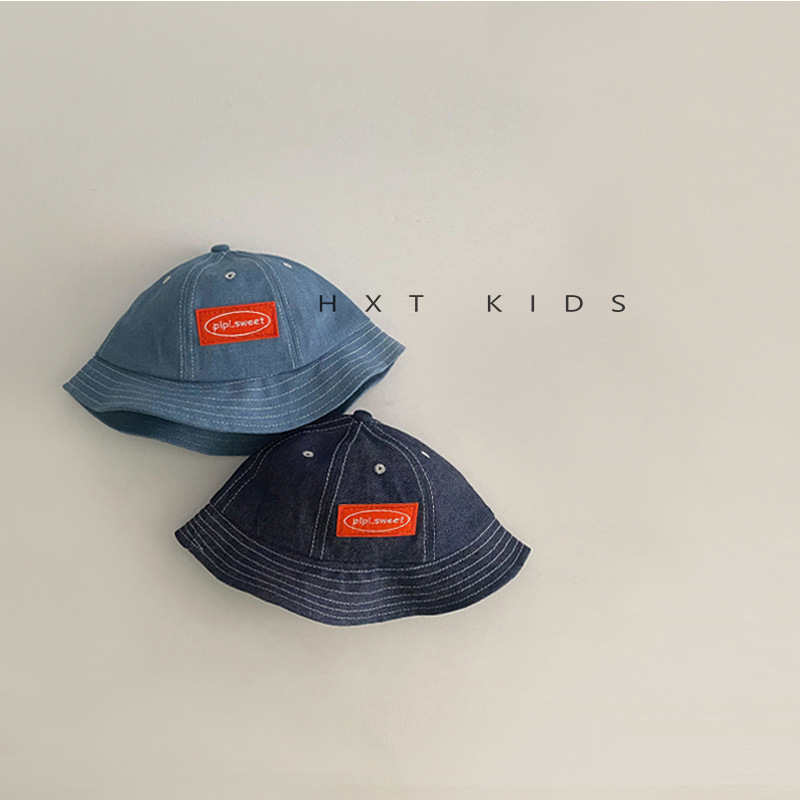 ins Children's Cowboy Fisherman Hat ~ Spring Children's Baby Travel Sun Protection Hat Summer Sunshade Seam Hat Tide