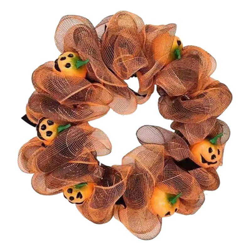 Cross-border Amazon Halloween Explosions Garland Pendant Front Hanging Pumpkin Mesh Garland
