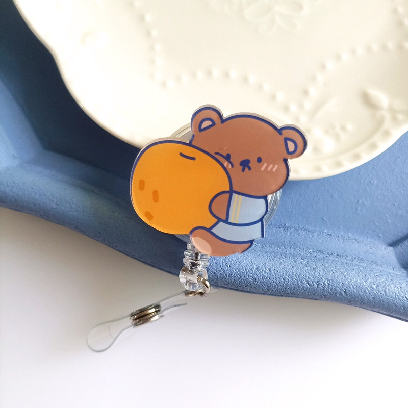 Picture of Nurse Badge clip cute bear rabbit cartoon easy pull buckle easy pull staff brand badge telescopic buckle