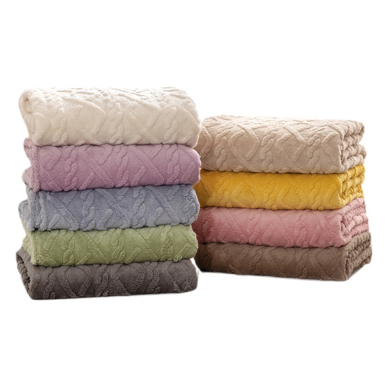 Casual Pure Color Quilted Four-Season Warm Taffeta Lamb Velvet Blanket Thickeneded Spring and Summer Nap Blanket Small Blanket