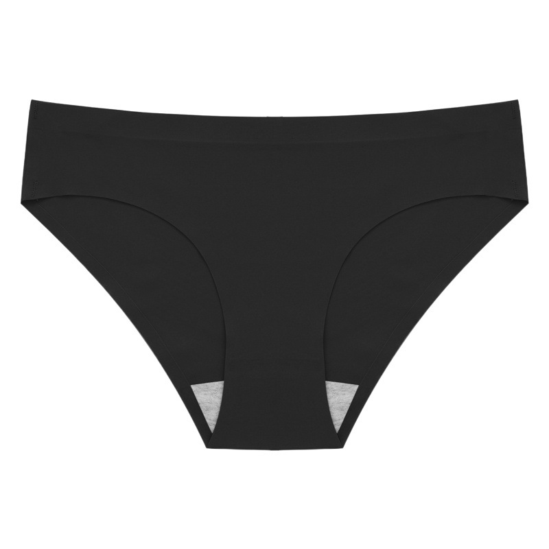 New Ice Silk Underwear Women's Mid-Waist Nude Cotton Seamless Large Size Dopamine Underwear Breathable Quick-Drying Women's Briefs