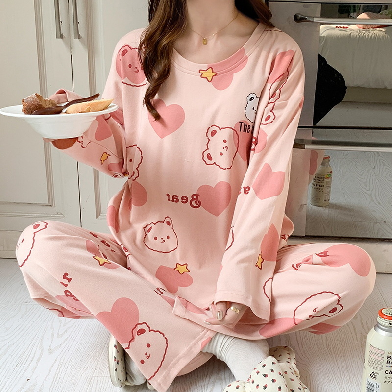 Picture of New Pajamas Women's Spring and Autumn Long-sleeved Student Dormitory suit Korean-style Loose Winter Outfit Internet Celebrity Home Clothes