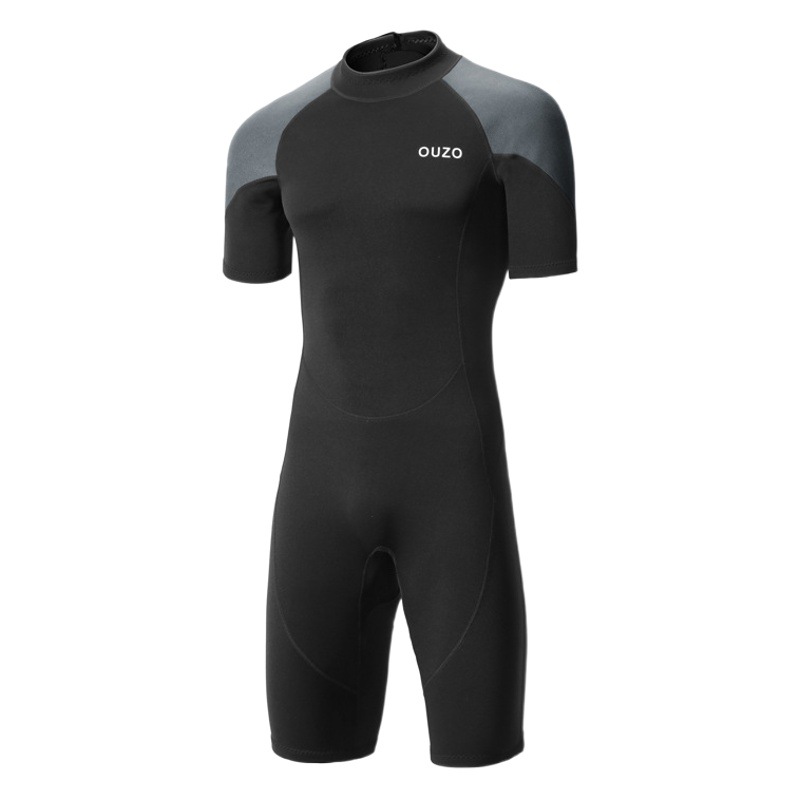 New 1.5mm diving suit men's short sleeve shorts one-piece diving suit sunscreen surfing suit jellyfish suit winter bathing suit