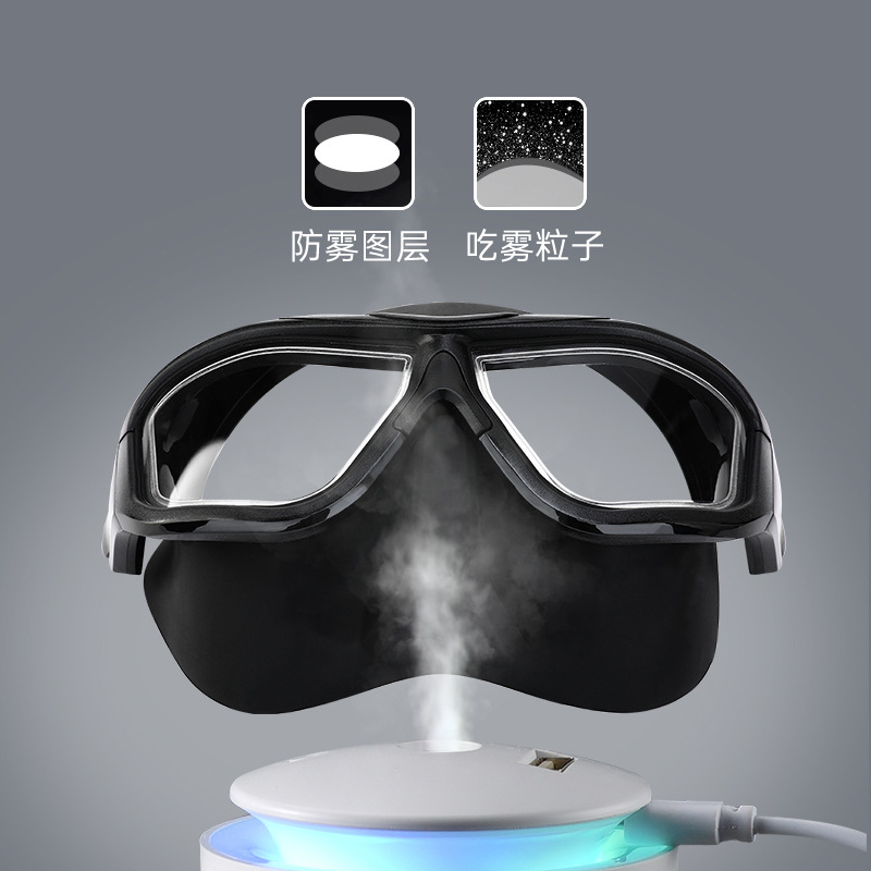 Picture of Wave Professional Anti-Fog Large Frame Lens Free Diving Snorkeling Wholesale Scuba Full Face Large Frame Diving Goggles