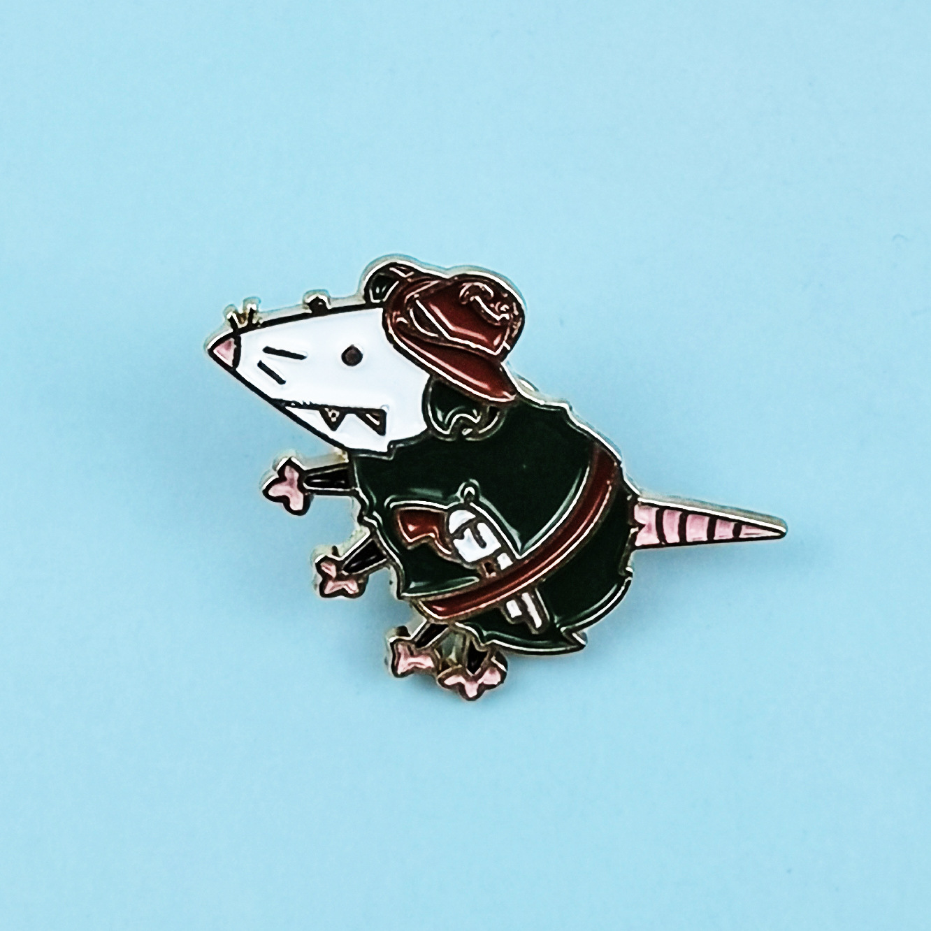 Cartoon Creative Cowboy Mouse Brooch Simple and Cute Kidsren's Bag Fixed Accessories Badge Alloy Pin
