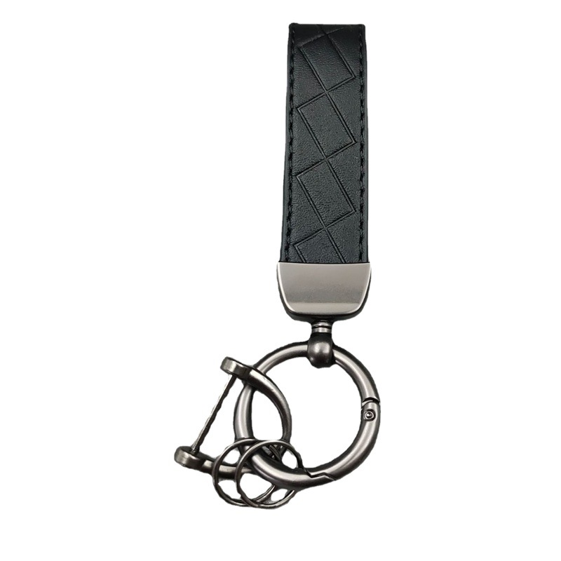 Car Keychain Fashion Jewelry Couple Men and Women Rhombus Creative Leather Rope Bag Key Chain Small Gift