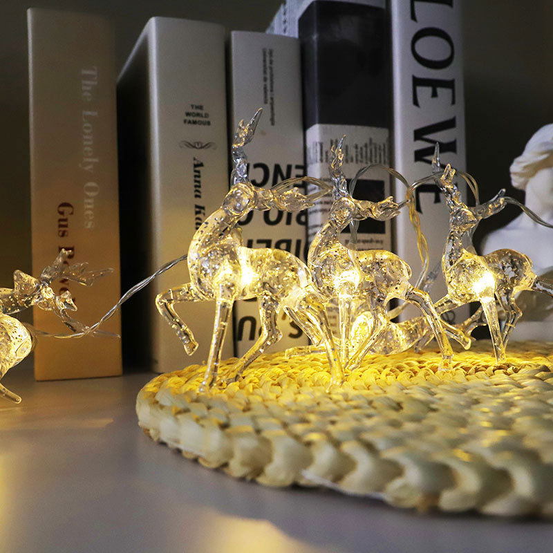 Picture of Christmas Tree Light String Led Star Decoration Atmosphere Light with Dark Green Copper Wire Outdoor Waterproof Christmas Decoration Lights