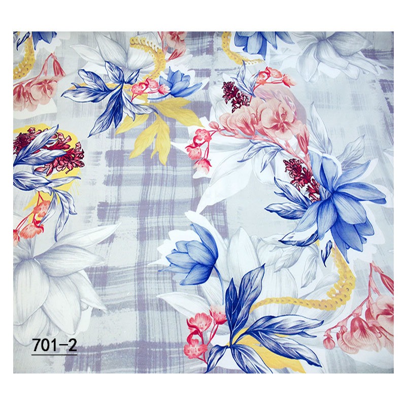 C/R four-sided elastic twill digital printed fabric wide-leg pants suit women's clothing children's woven elastic cloth