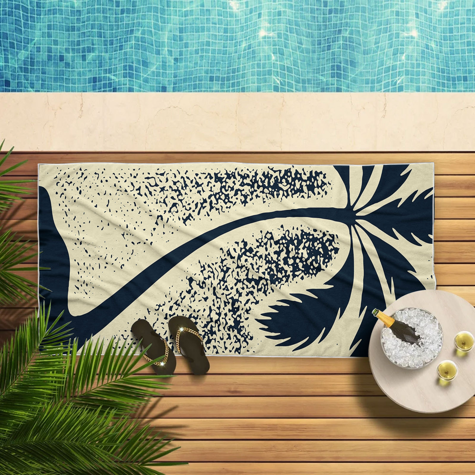 Cross-border exclusive 3D digital printing microfiber square beach towel towel square towel coconut series