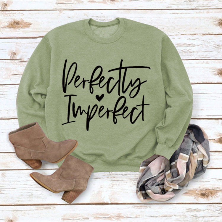 Picture of Amazon Wish Cross-Border Autumn and Winter Fashion Perfect Imperfect Letter Print Women's Sweatshirt