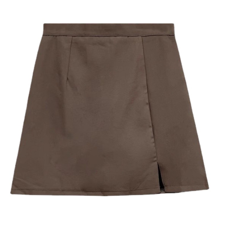 2024 new spring and summer high waist split skirt women's spring and autumn A- line skirt small plus size suit bag skirt skirt
