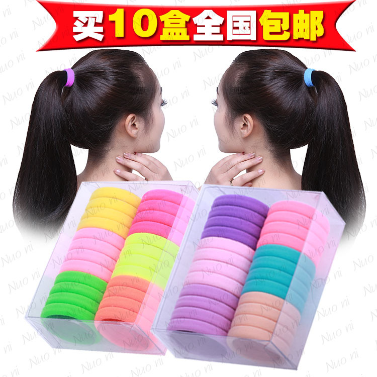 Picture of Korean Style Boxed Rubber Band Seamless High Elastic Towel Hair Ring Colorful Seamless Hair Rope Hair Headwear 1001-FQ