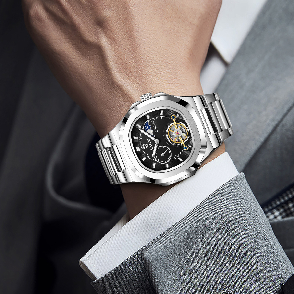 Picture of LIGE/LIGE Men's Watch Fashion Business Mechanical Watch Waterproof Multifunctional New Watch