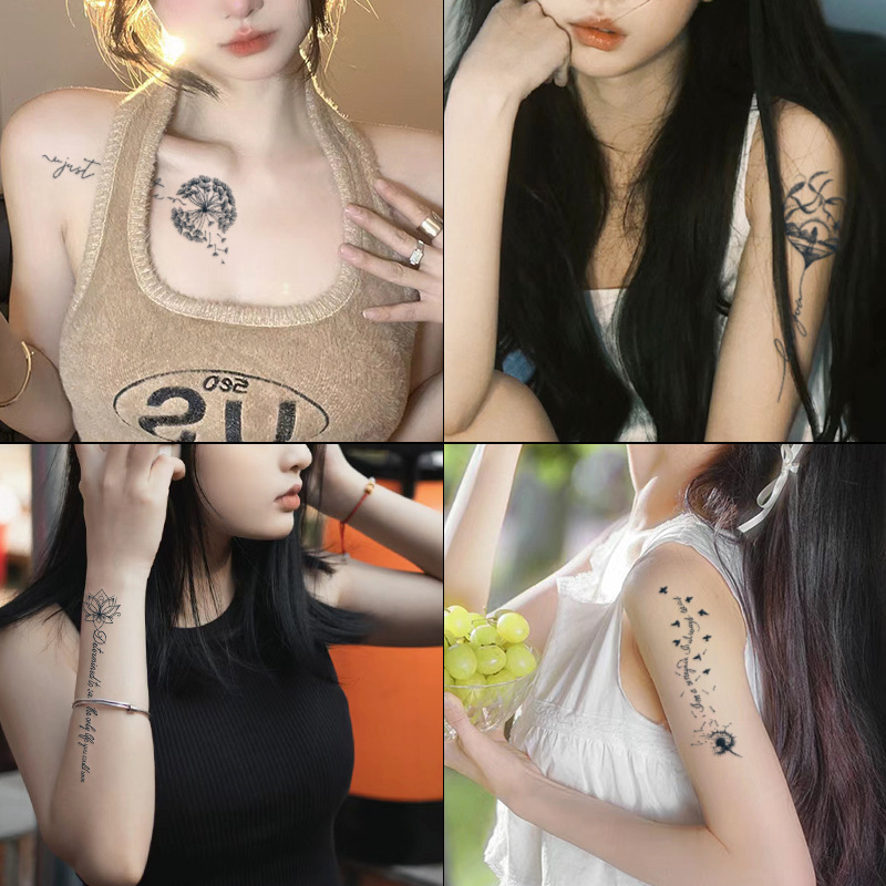 Picture of Advanced Sense Herbal Tattoo Sticker Women's Waterproof Long-lasting Arm Small Fresh Ins Semi-permanent Not Reflective Flower Pattern