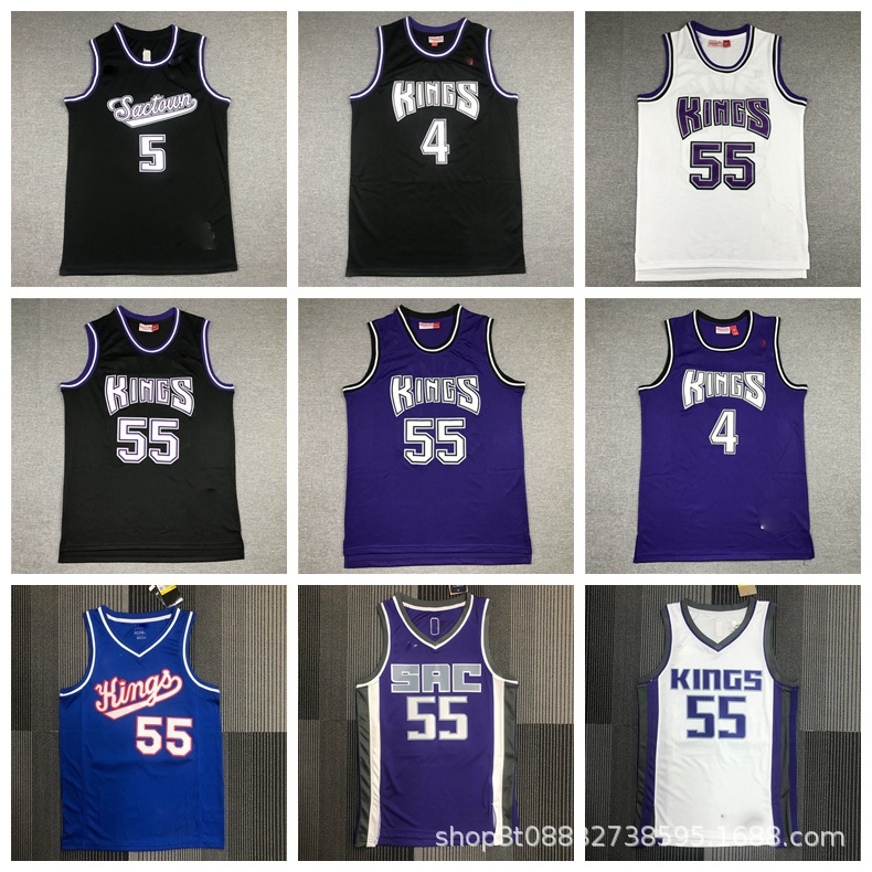 American Basketball Suit Kings Williams No. 55 Retro Fox No. 5 Webb Basketball Vest Training Suit