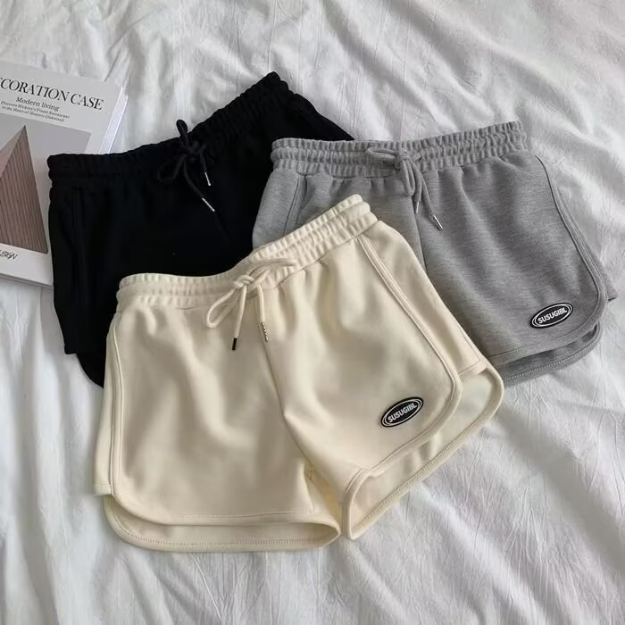 Women's Summer Home Shorts New Elastic Waist Wide-Leg Loose Plus-Size Outdoor Sports Casual Trendy Pants