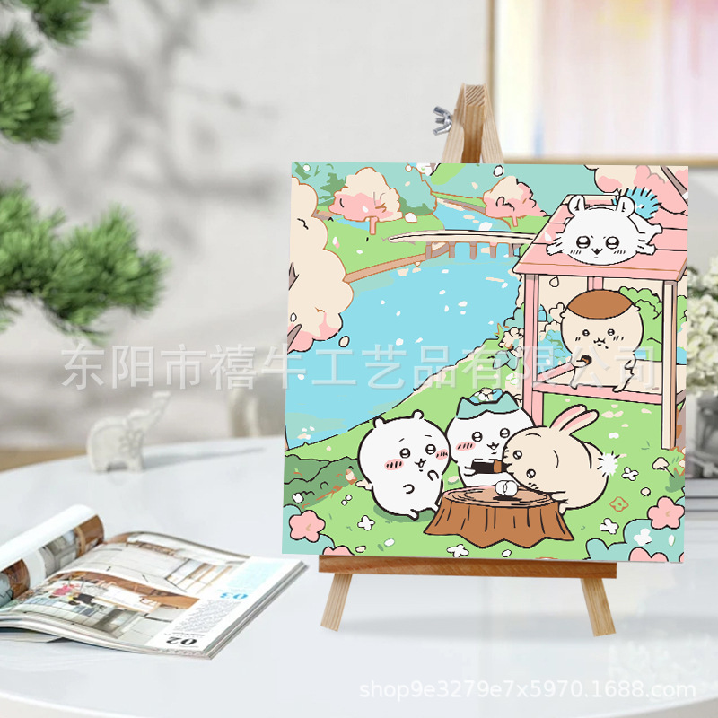 Picture of Jiyikawa Digital Oil Painting DIY Flower Hand-Filled Oil Painting Healing Decompression Plant Flower Landscape Painting