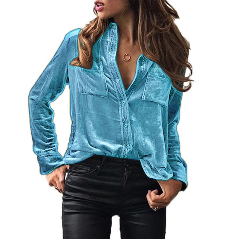 Picture of Spot Foreign Trade European and American Clothing Amazon Cross-Border Fashion Shirts Tops Spring and Autumn Temperament Long-Sleeved Shirts for Women Autumn