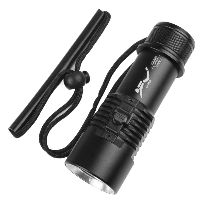 New p70 diving flashlight XHP70 aluminum alloy diving flashlight yellow white light dual light source diving flashlight