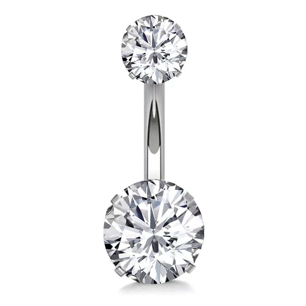 Picture of Cross-border diamond-encrusted zircon navel ring navel nail piercing jewelry factory wholesale