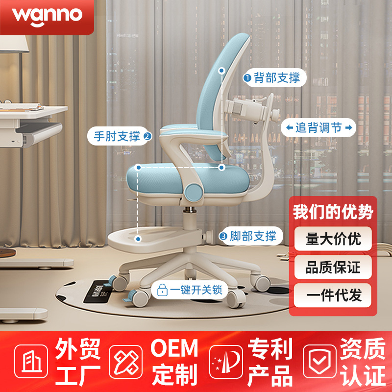 Children's learning chair automatic back-chasing student seat adjustable lifting primary school students home writing chair manufacturers wholesale