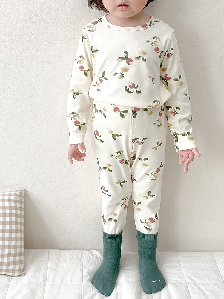 Picture of Spring and Autumn Children's Clothing Danish Children's Home Clothes suit Girls' Pajamas Pure Cotton Children's Autumn Clothes and Pants Men's Treasure Pajamas