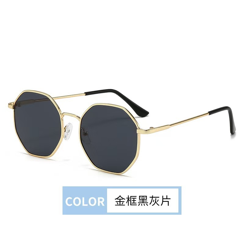 Picture of Cross-Border New Fashion Retro Full-Frame Metal Trendy Sunglasses for Men and Women Traveling Street Photography Sunglasses Wholesale