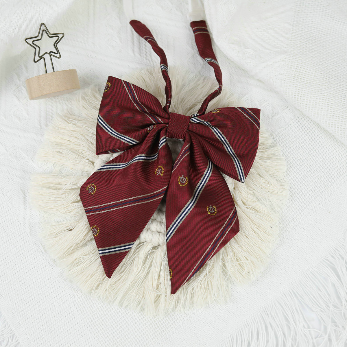 Picture of Jk Japanese Style Uniform Leather-band Free Tie Men's Bow Tie Women's All-match School Style Daily Striped Simple School Uniform