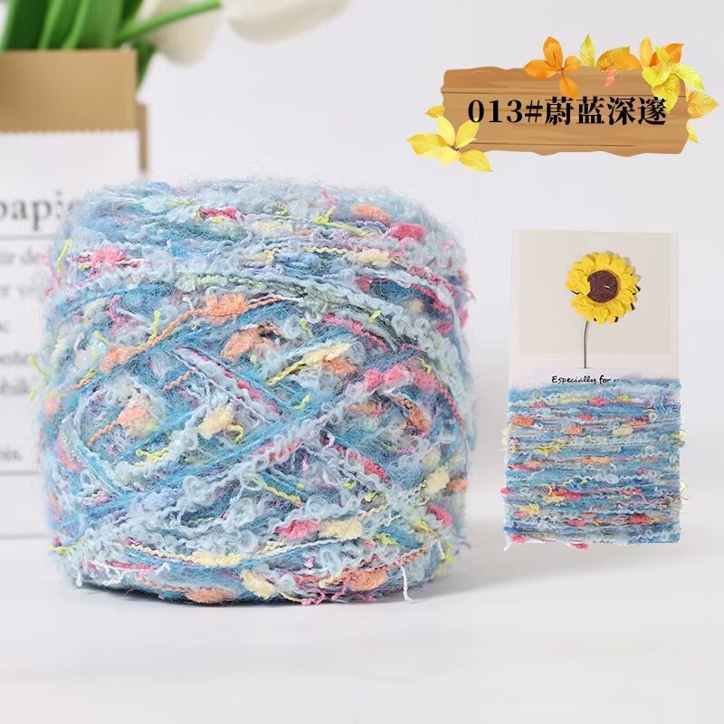 Picture of Factory supply wool ball fancy hand-knitted line peas line snowball hand-knitted scarf diy wool wholesale