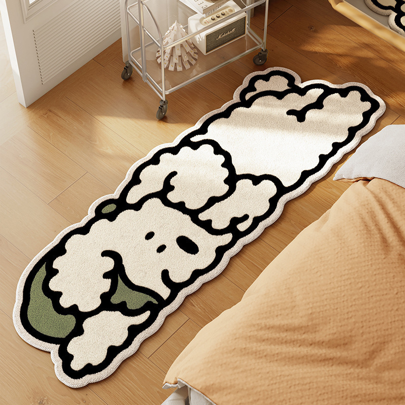 Picture of Cute Cartoon Cat Cashmere Carpet Ins Princess Bedroom Bedside Blanket Cushioned Cat Sense Balcony Bay Window Mat for Hair