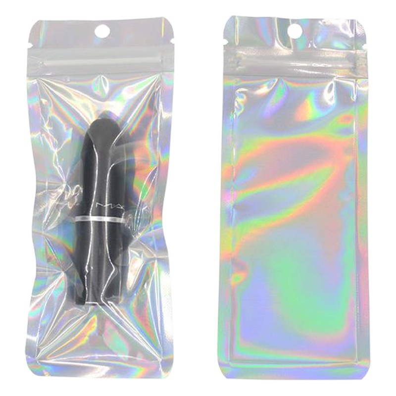 Laser packaging bag self-sealing bag Yin and Yang bag flash aluminum foil plastic bag Rainbow Magic jewelry bag 100 price