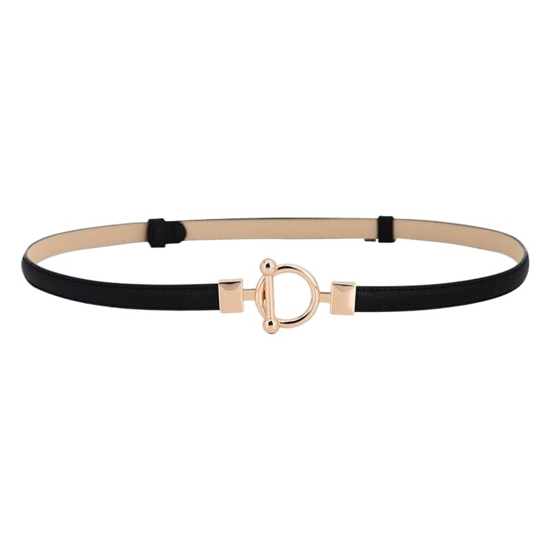Adjustable Ot Buckle Thin Belt for Women, Fashionable and Simple, Suitable for Pairing with Coats, Jeans, Dresses, Small Leather Belt for Women