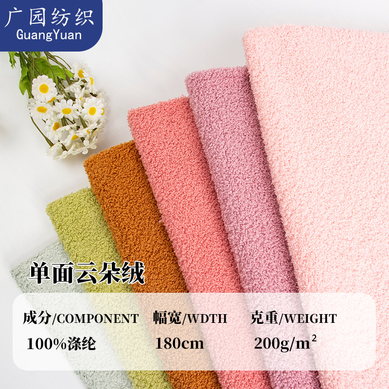 Long-Term Spot Single-Sided Cloud Velvet Teddy Velvet Clothing Toy Sofa Cushion Shoe Hat Blanket Composite Fabric