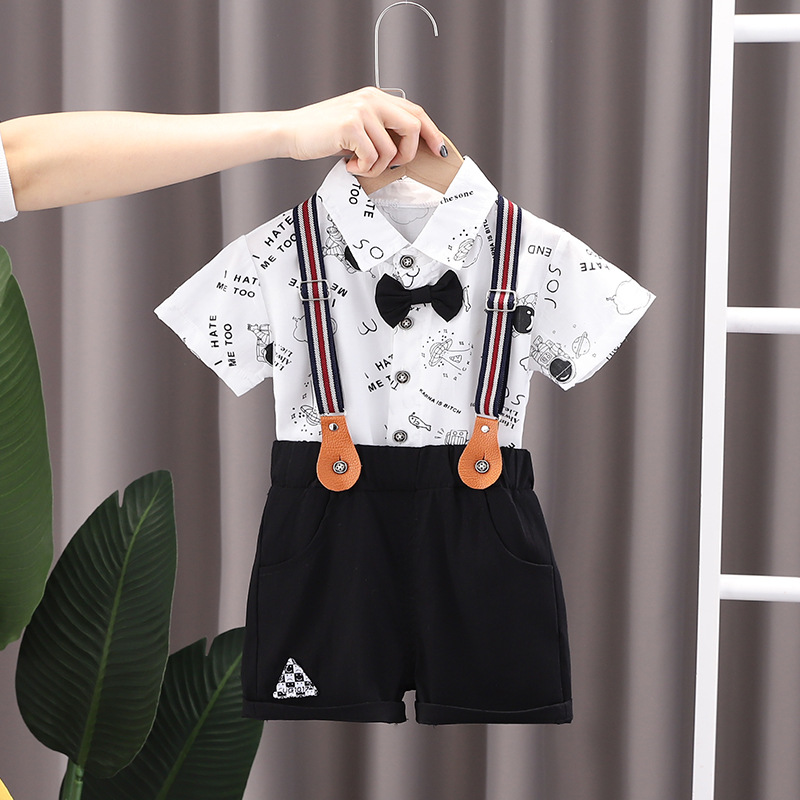 Picture of Cross-border Children's Wear Summer Wear Boy's suit Baby Summer Full Print Astronaut Shirt Overalls Two-piece Set