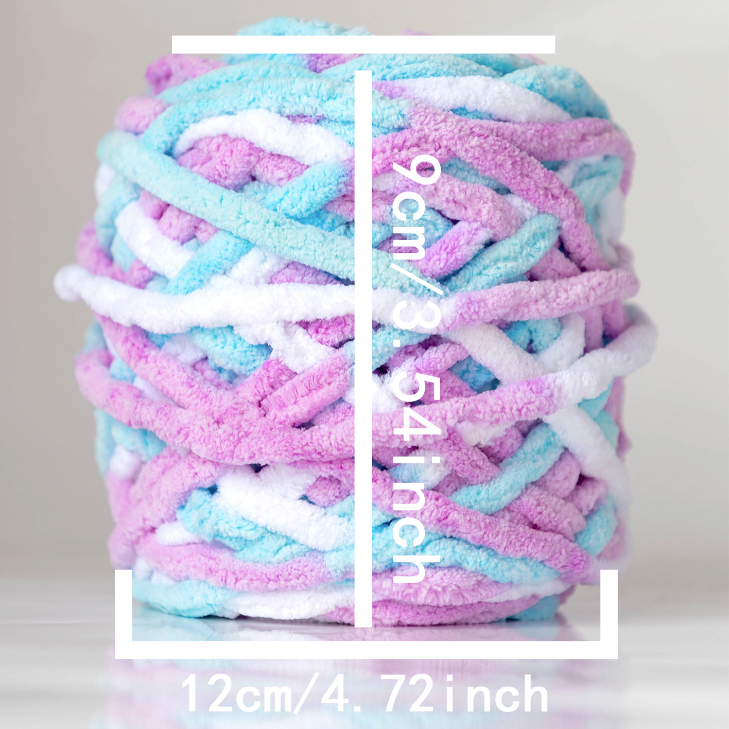 Picture of [Cross-border] Duan Dye Color Single-strand Ice Strip Wool Hook Shoes Hand-woven Carpet Line Coarse Wool Scarf diy