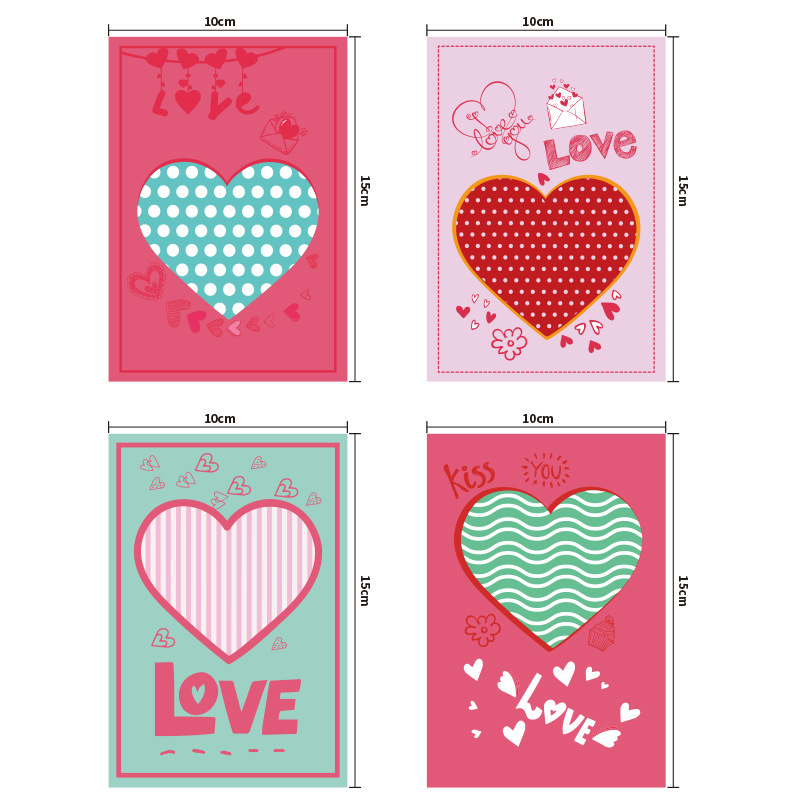 Picture of Valentine's Day Heart Greeting Card Small Card Gift Greeting Card Holiday Greeting Card Envelope DIY Creative Card