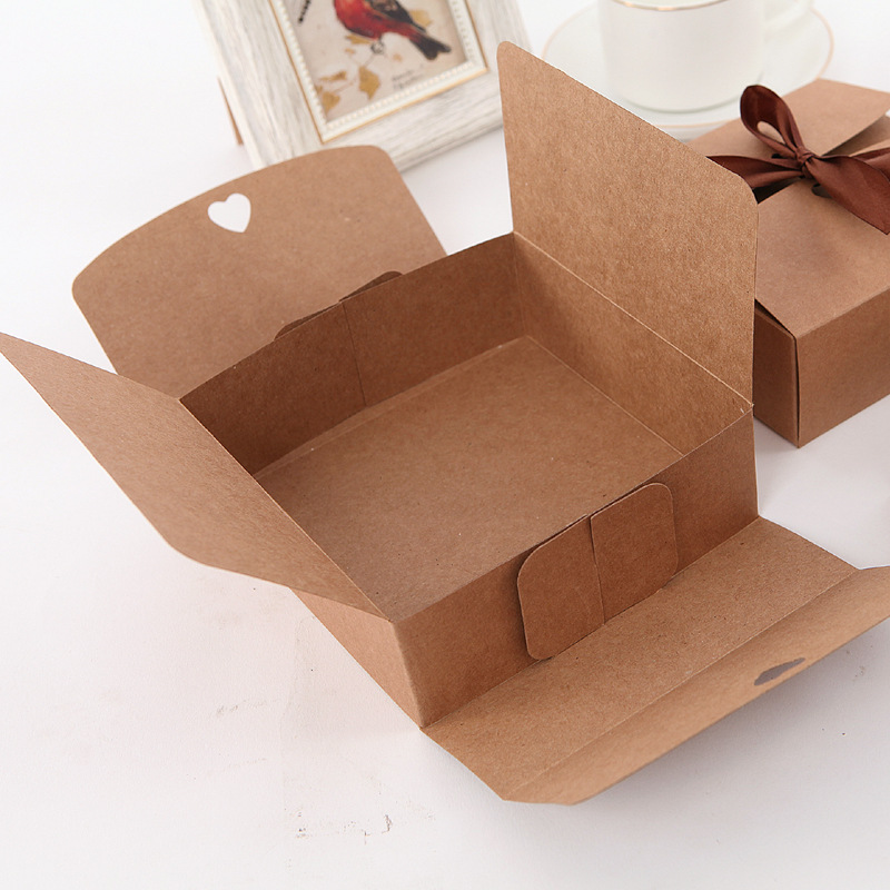 Picture of Cowhide carton gift box custom Rectangular lace bow socks underwear packaging business gift box in stock