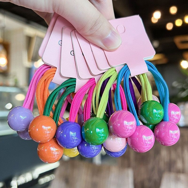 Children's Hair Rope Candy Color Hair Ring Rubber Tendon Ponytail Colored Hair Accessories for Little Girl Hair High Elastic Hair Accessories