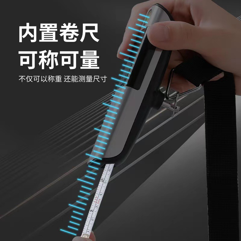 Picture of Portable Digital Lcd Luggage Scale 50kg with Horizontal Bubble Tape Measure Multi-Purpose Digital Satchel Scale