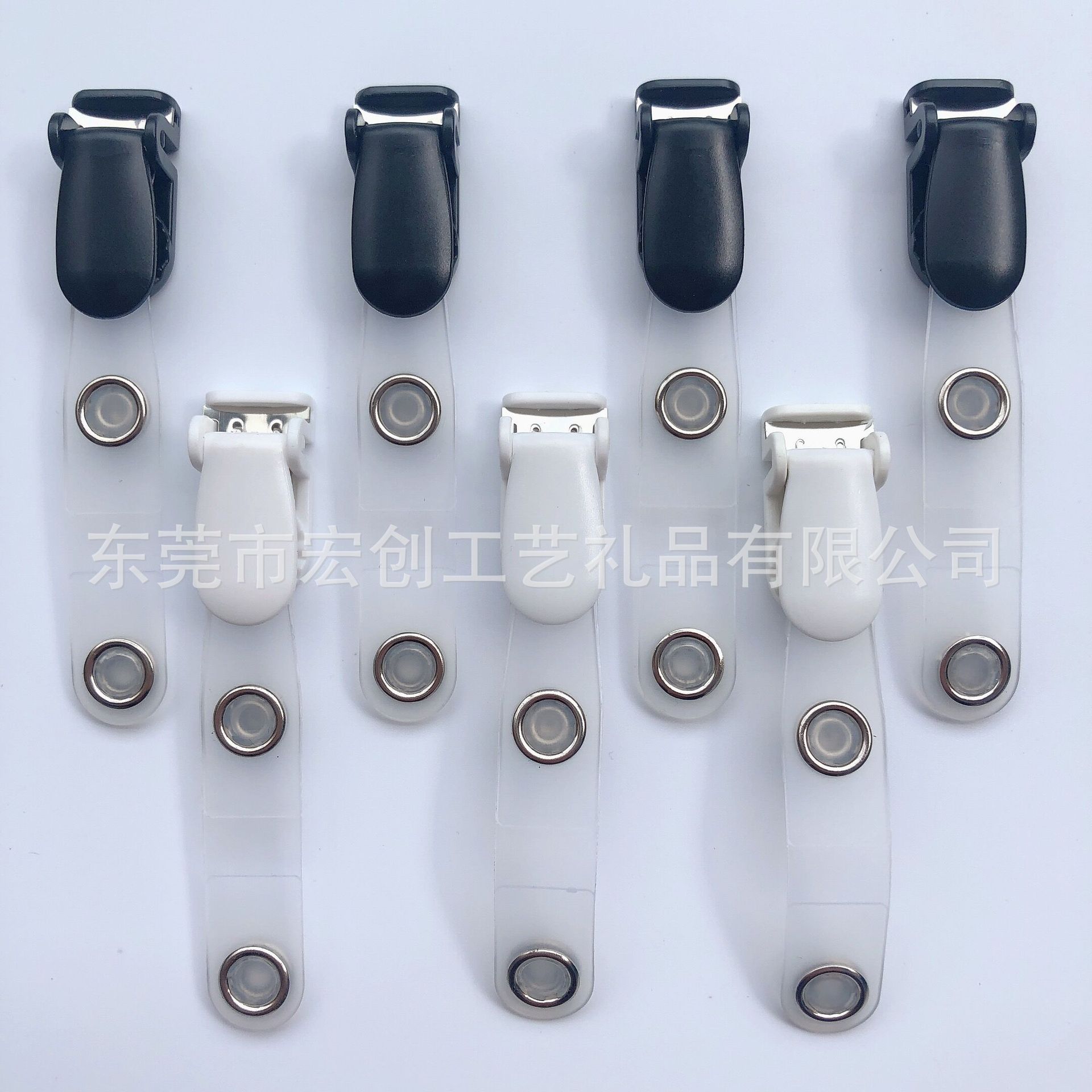 Spot wholesale POM plastic flip clip metal button rubber strip long tail clip badge stationery clip can be fixed color