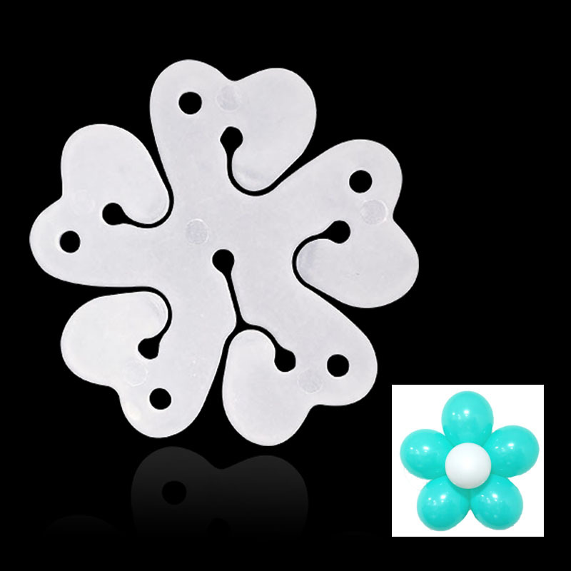 Picture of Wholesale modeling balloon accessories plum blossom card clip wedding room decoration flower shaped balloon clip-new 6 in 1