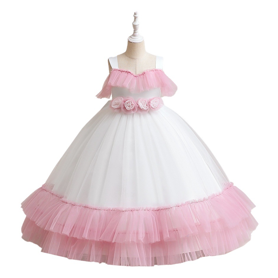 Foreign Trade New Kidsren's Dress Princess Dress Flower Dress Holiday Banquet Performance Evening Dress Kids Dress